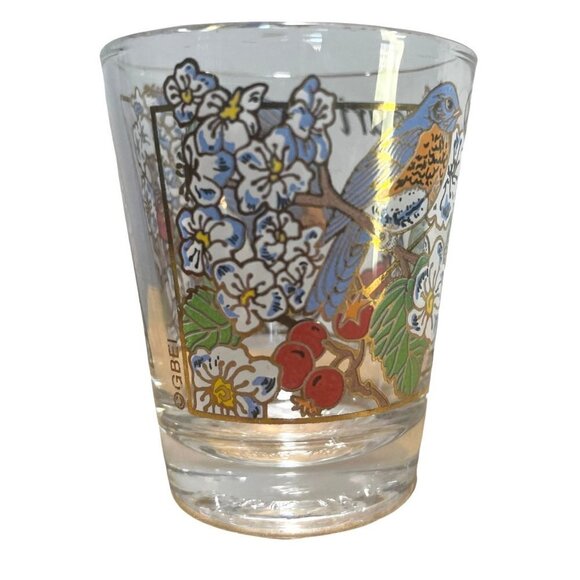 Shot Glass Missouri Bluebirds Flowers Souvenir Tourist - Picture 2 of 2